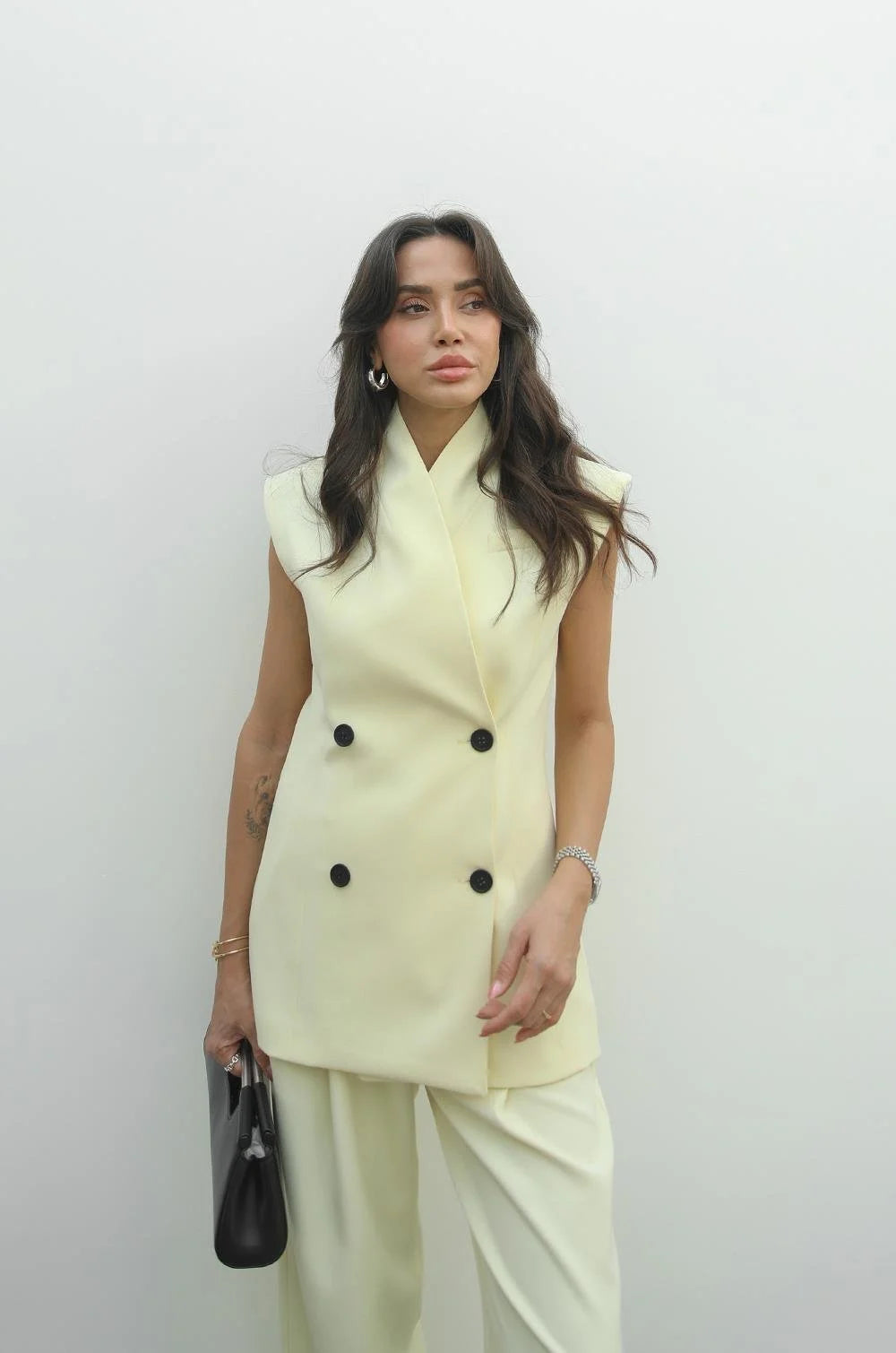 Light Yellow Culkin Vest Pants Set