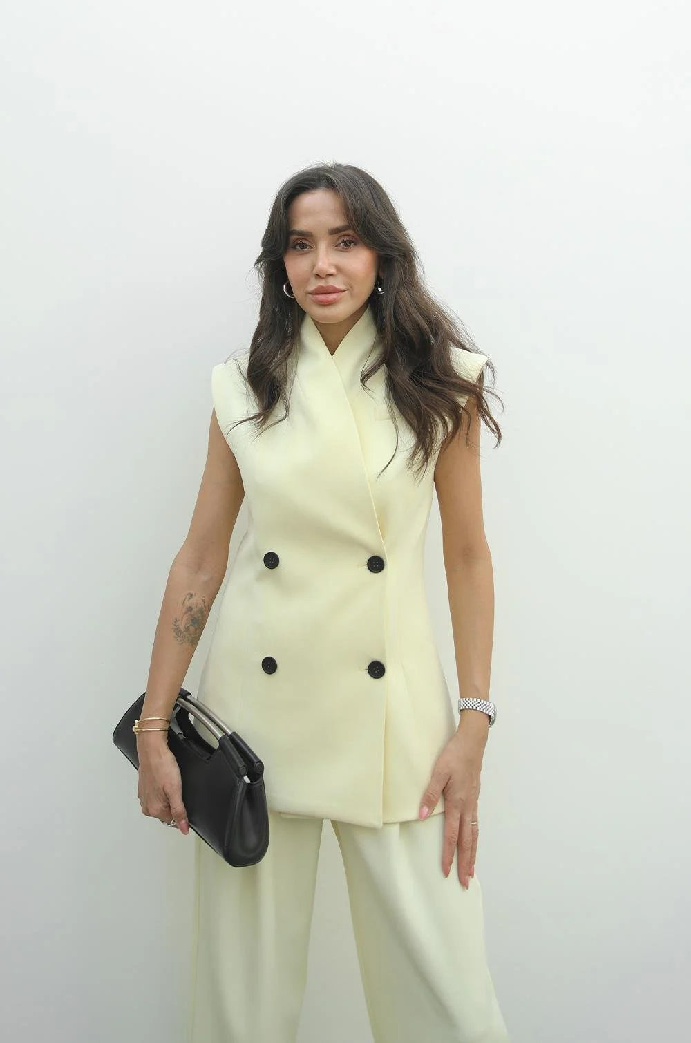 Light Yellow Culkin Vest Pants Set