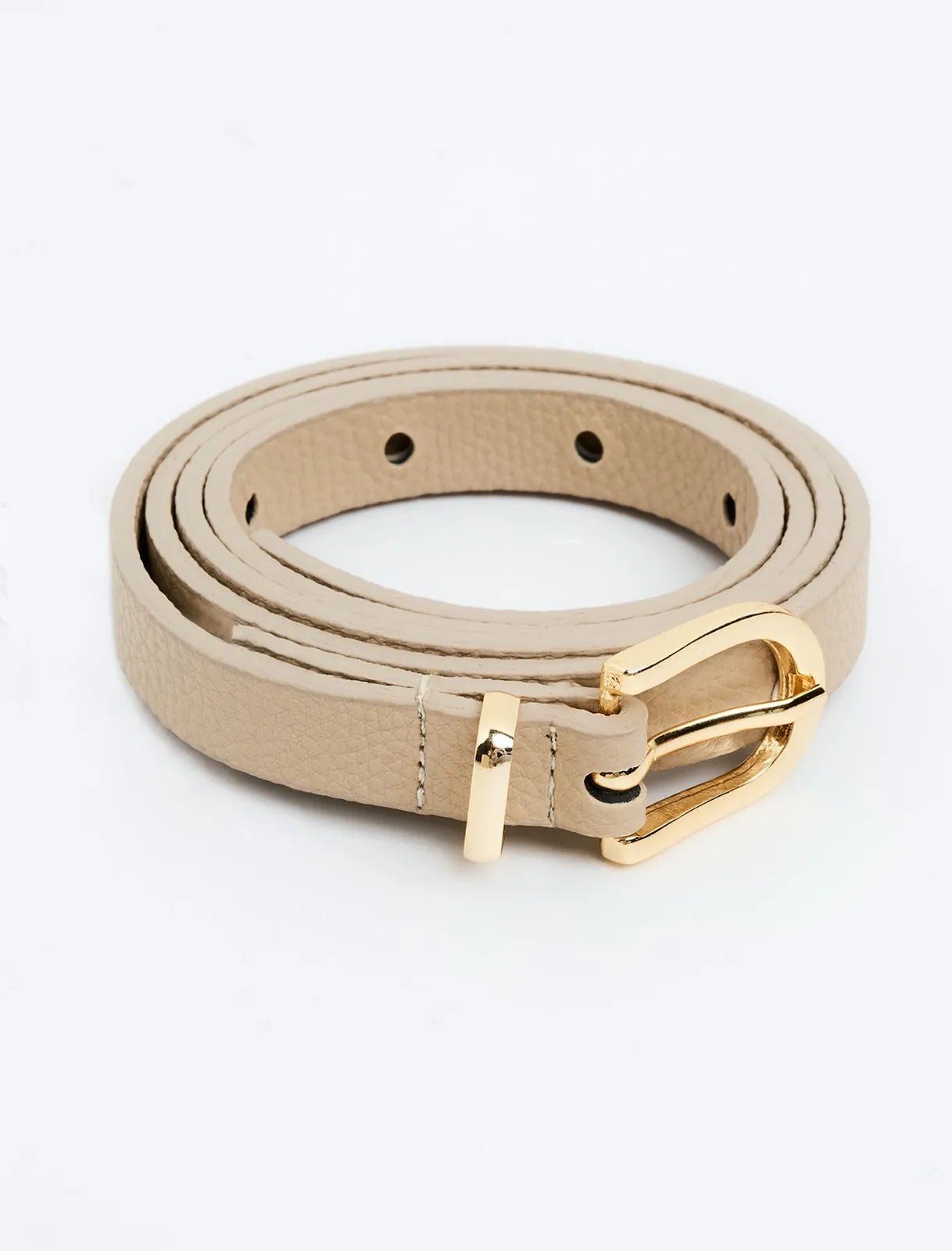 Beige Basic Thin Belt