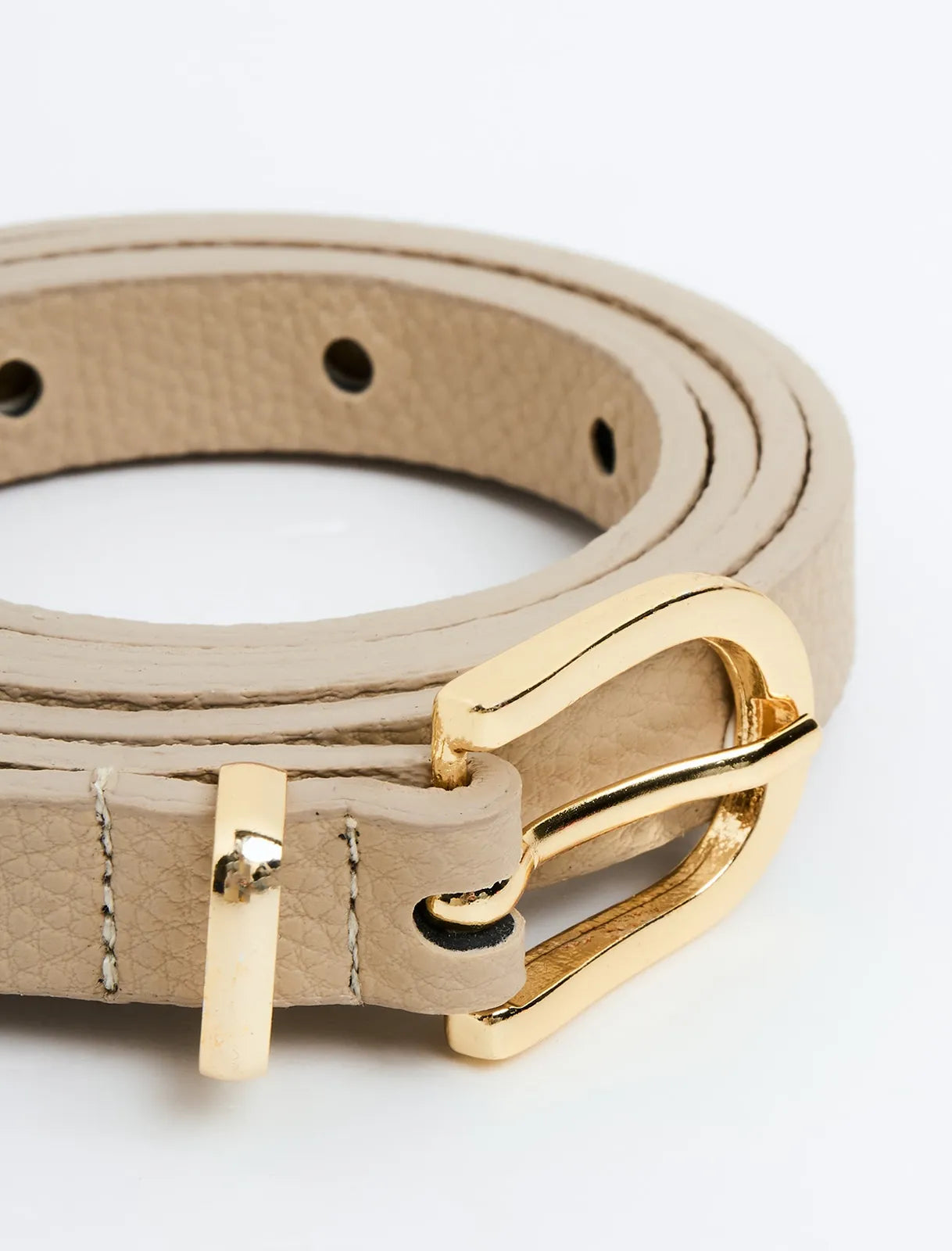 Beige Basic Thin Belt