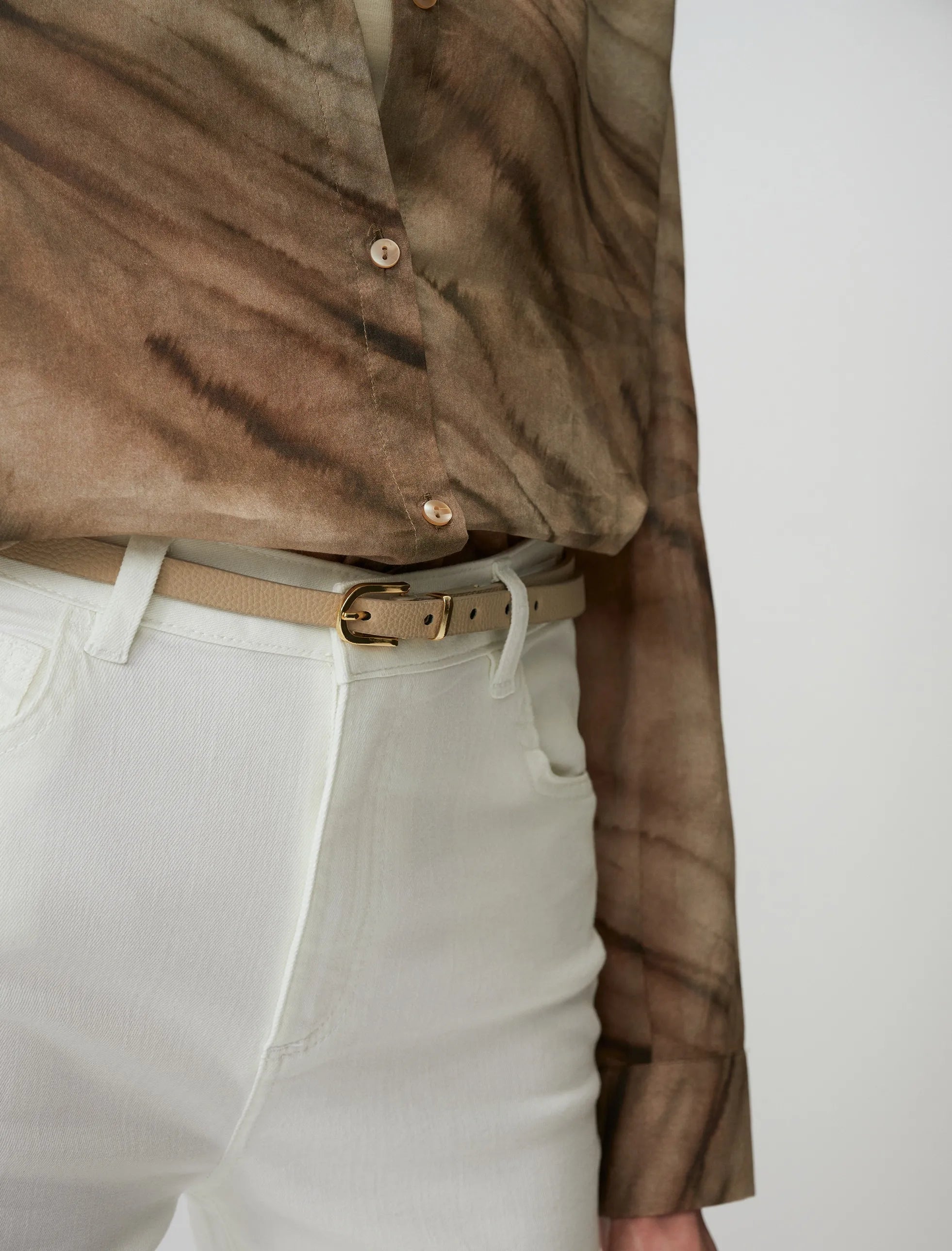 Beige Basic Thin Belt