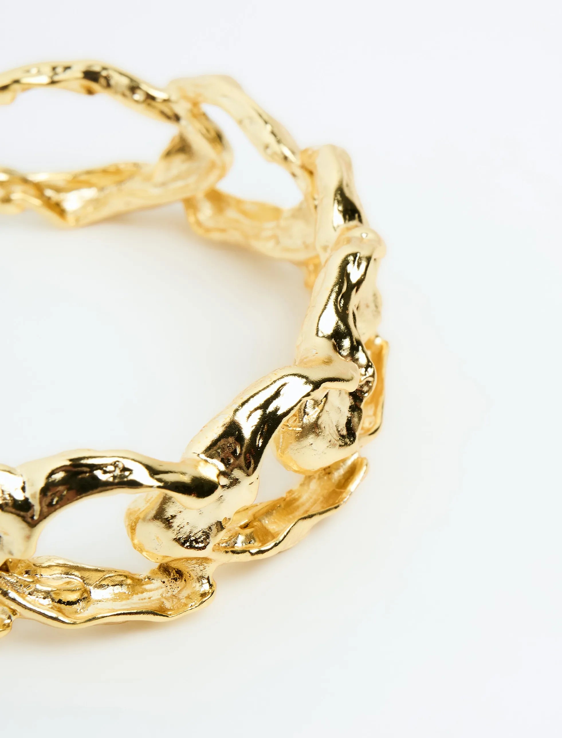 Yellow Textured Chain Figured Bracelet