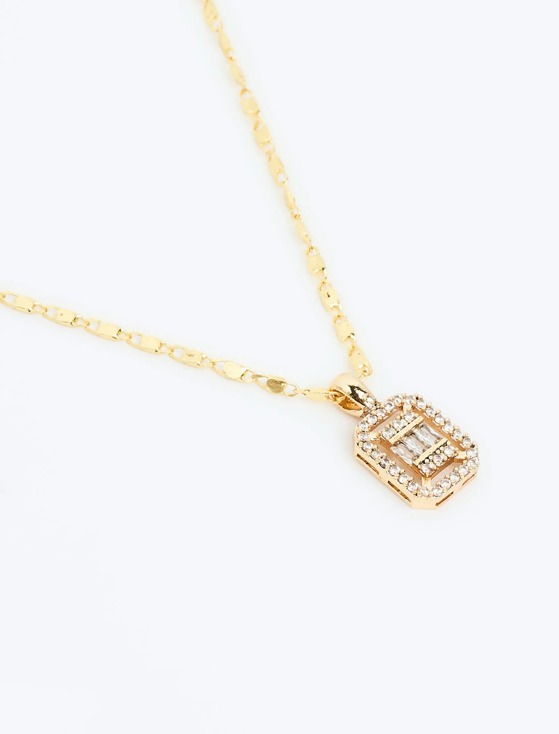 Yellow Zircon Stone Figured Necklace