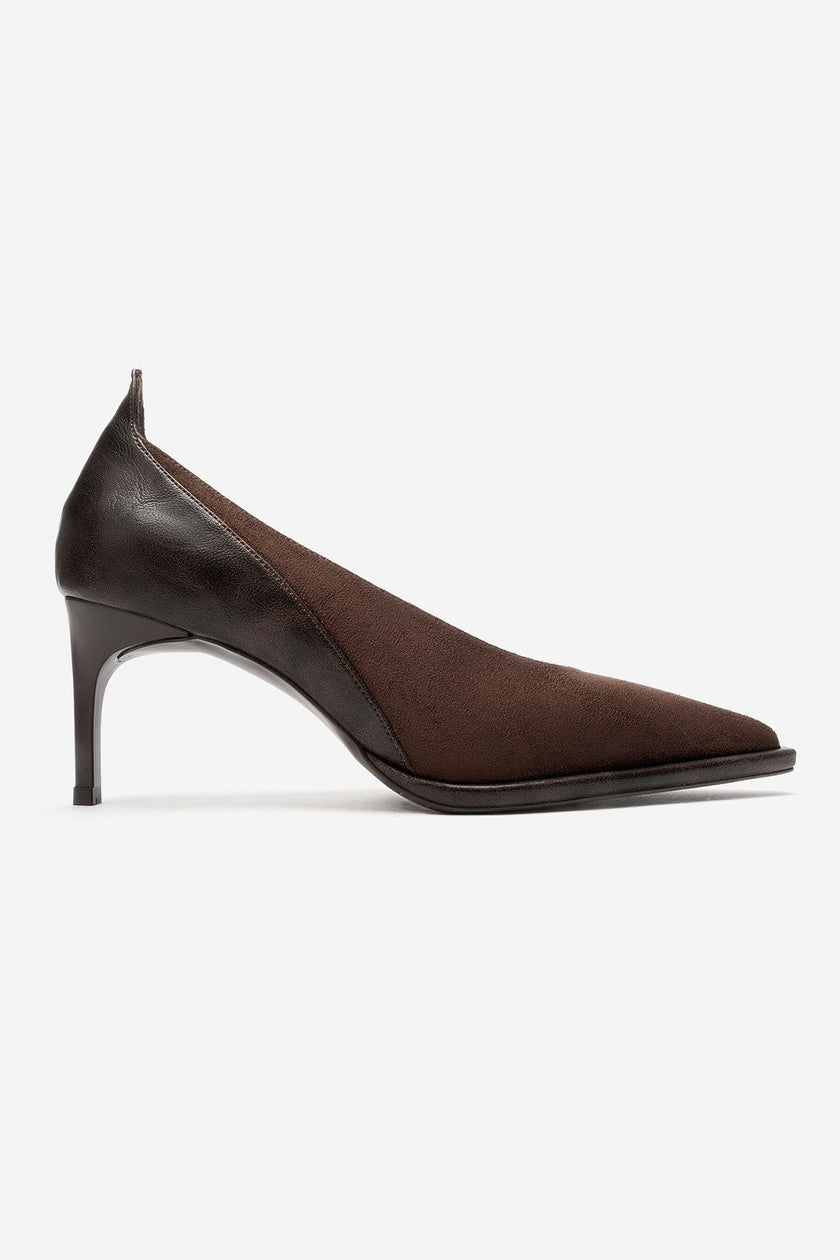 Meadow – Brown Suede-Look Stiletto Heels