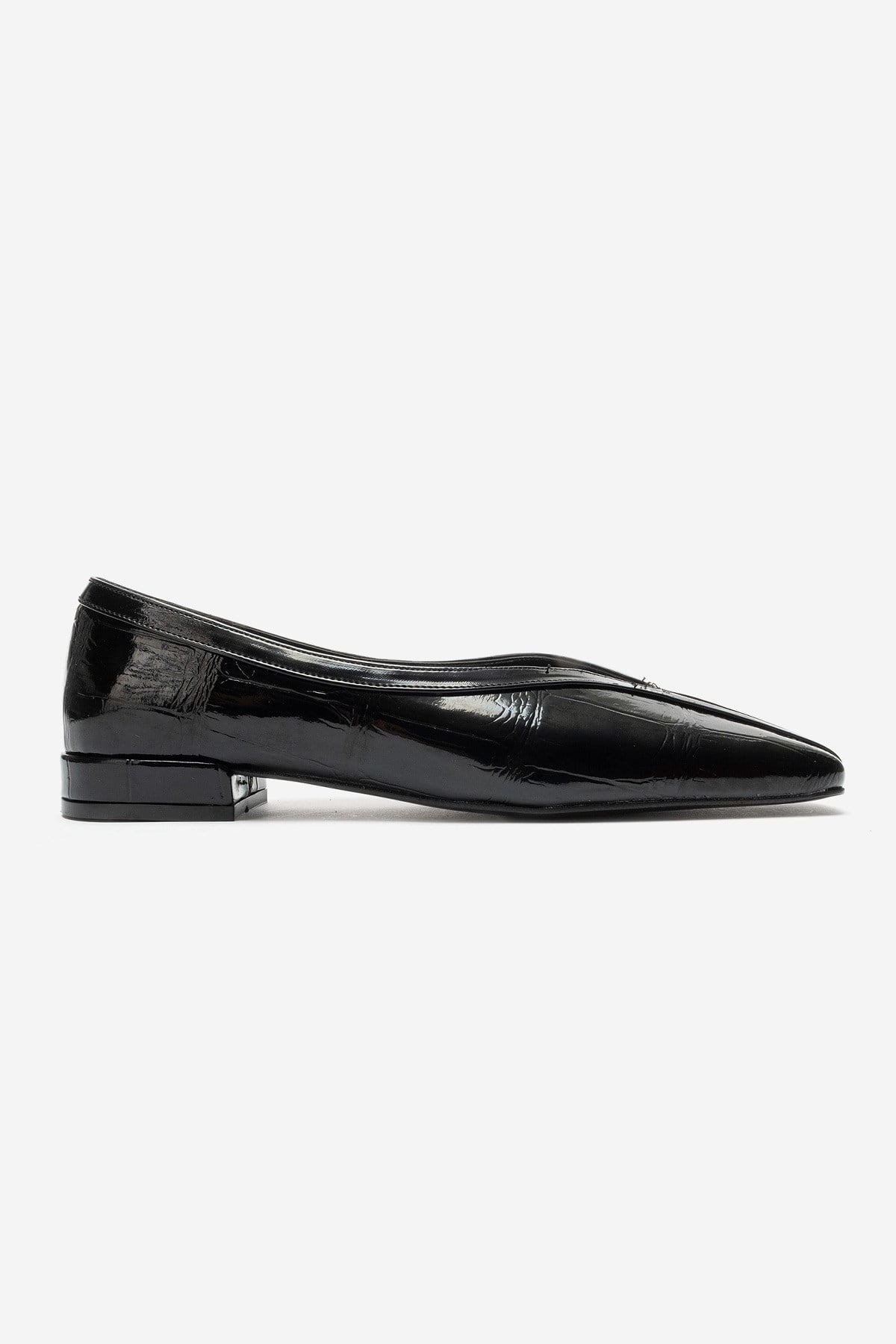 Helene – Black Printed Babet Flats