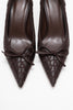 CAMDEN Brown Patterned Bow Women's High-Heeled Shoes