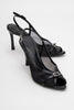 ELYSE Black Patent Leather Mesh Women's High-Heeled Evening Shoes