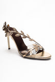 CARVELLI Gold Leaf Motif Women’s Stiletto Heels