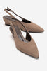 ROSELLA Taupe Suede Mini Wedge Heel Women's Shoes