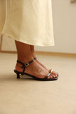 Oval Accessory Detail Bitter Brown Women's Heels
