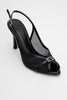 ELYSE Black Patent Leather Mesh Women's High-Heeled Evening Shoes