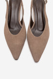 ROSELLA Taupe Suede Mini Wedge Heel Women's Shoes
