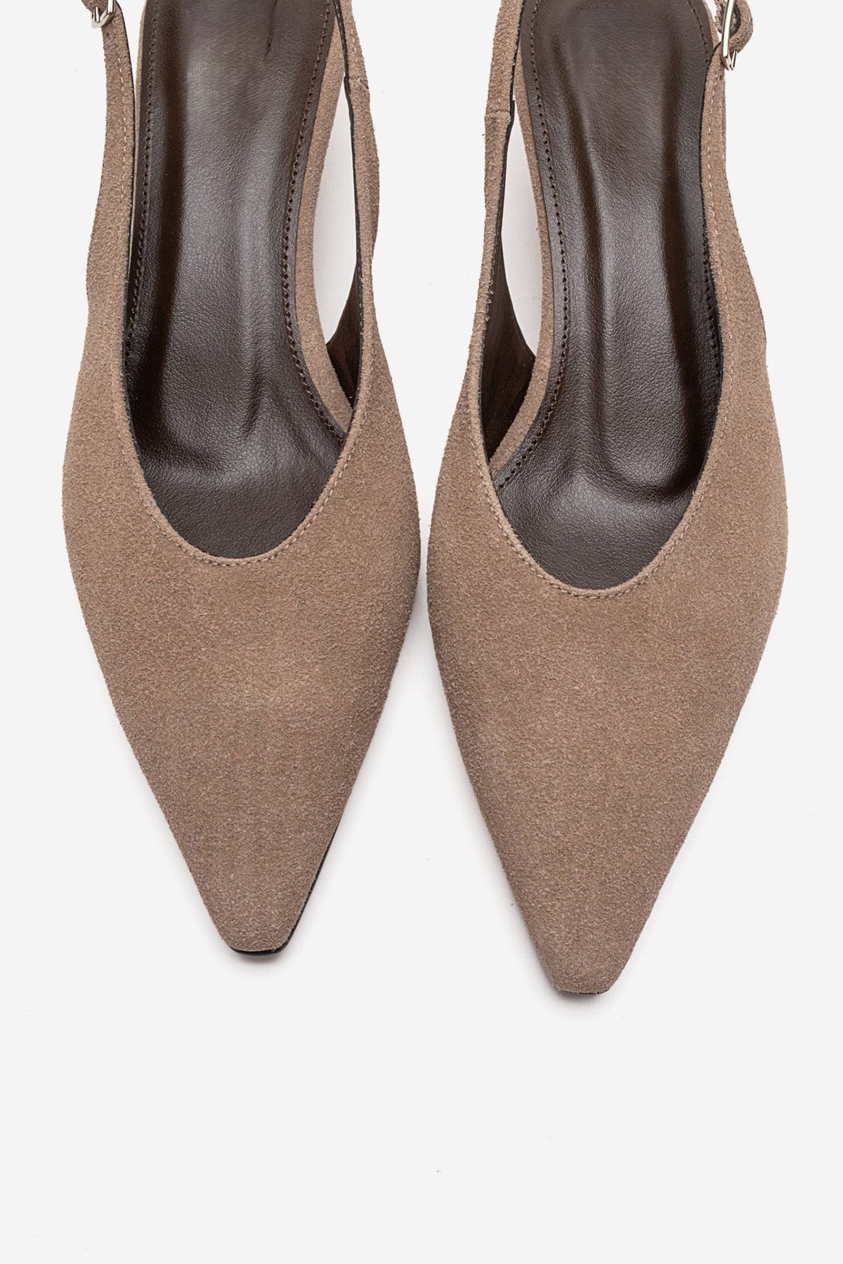 ROSELLA Taupe Suede Mini Wedge Heel Women's Shoes