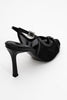ELYSE Black Patent Leather Mesh Women's High-Heeled Evening Shoes