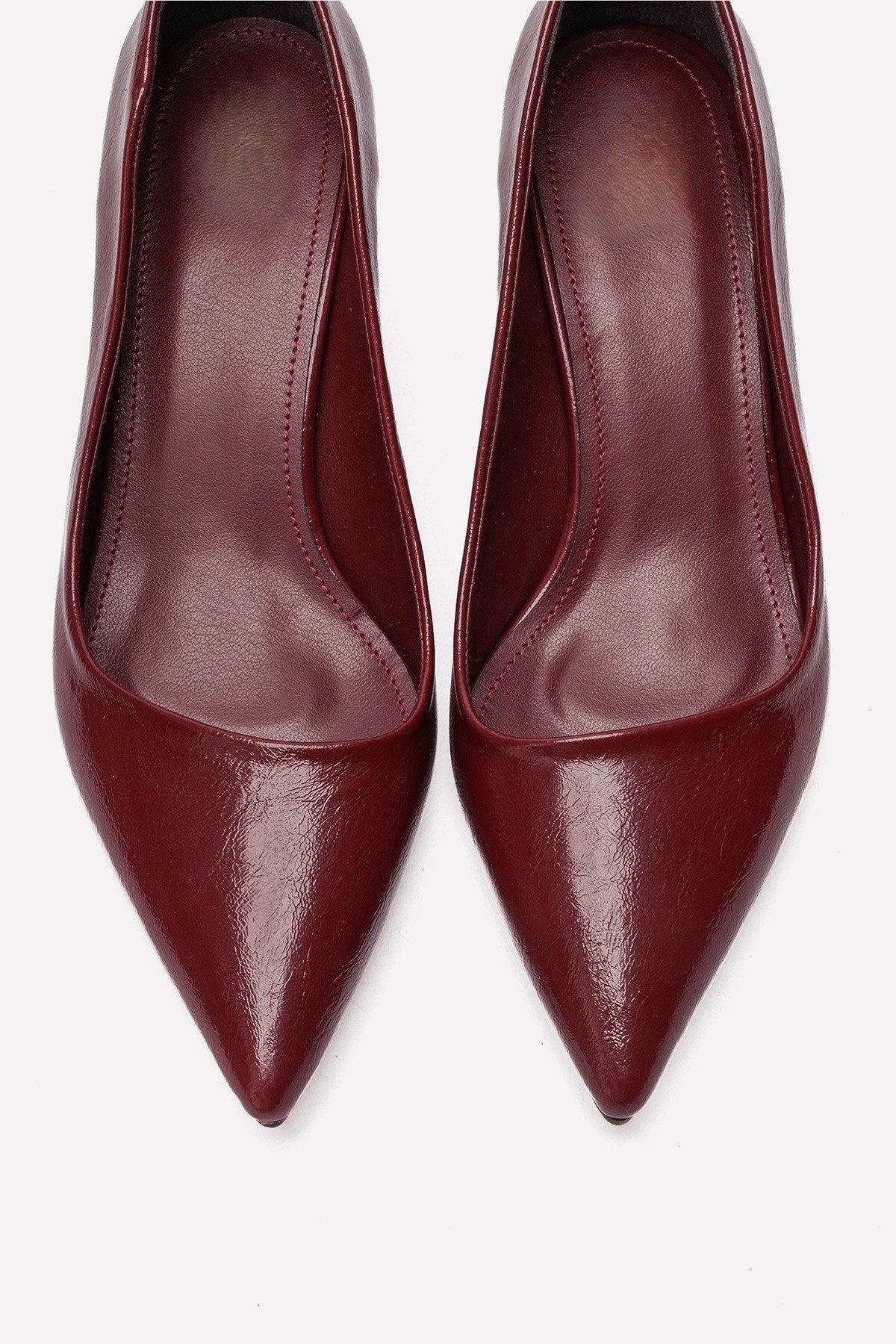 LAWTON Burgundy Pointed-Toe Stiletto Heels