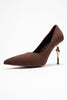 HUDSON Brown Suede Women's High-Heeled Shoes