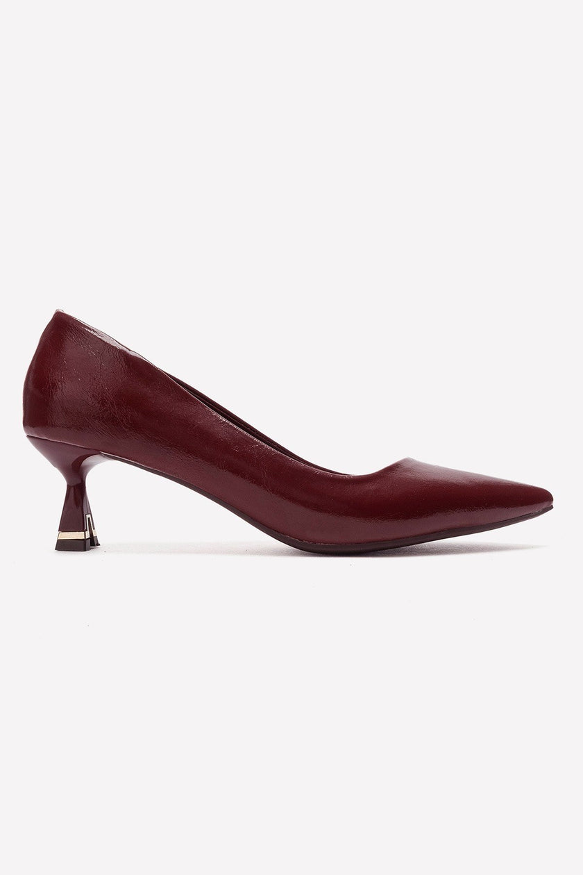 LAWTON Burgundy Pointed-Toe Stiletto Heels