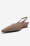 ROSELLA Taupe Suede Mini Wedge Heel Women's Shoes