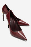 ADRIANA Burgundy Women's High-Heel Shoes with Gold Details – 10 cm