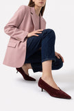 VELOUR Burgundy Genuine Suede Leather Women's Low-Heel Shoes – 4 cm