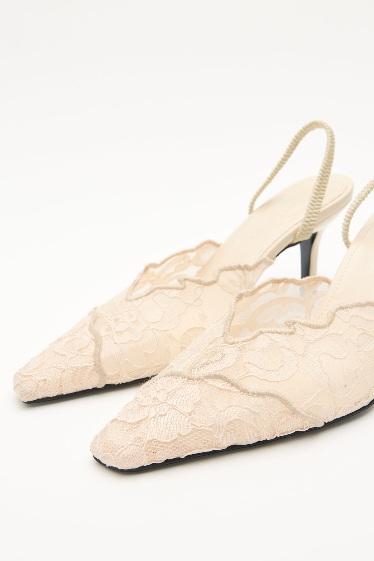 DARK NUDE LACE DETAIL WOMEN’S HIGH HEEL SHOES