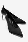 Meadow – Black Suede-Look Stiletto Heels