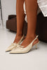 Pointed Toe Lace-Up Light Yellow Women’s Heeled Shoes