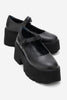 ORINA Black Genuine Leather Thick-Soled Women's Casual Shoes