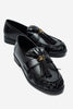 Marston – Black Crinkled Patent Tassel Loafers