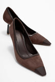RONA Brown Suede Matte Toe Women's High Heels