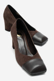 OSCOTT Brown Suede-Effect Chunky Block Heel Shoes