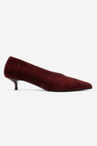 VELOUR Burgundy Genuine Suede Leather Women's Low-Heel Shoes – 4 cm