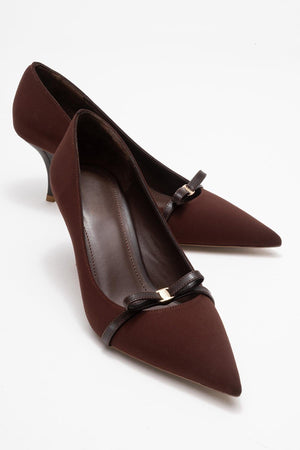 ANNIE Brown Bow Women's High-Heeled Shoes