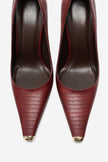 NIKOLIA Burgundy Striped Women's High-Heel Shoes – 9.5 cm