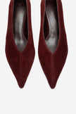 VELOUR Burgundy Genuine Suede Leather Women's Low-Heel Shoes – 4 cm