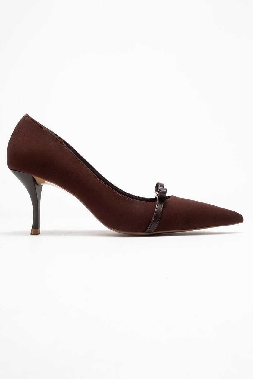 ANNIE Brown Bow Women's High-Heeled Shoes