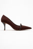 ANNIE Brown Bow Women's High-Heeled Shoes