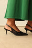 Floral Embroidered Lace Black Women's Heels