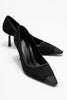 RONA Black Suede Matte Toe Women's High Heel Shoes