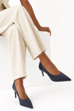 Meadow – Navy Suede-Look Stiletto Heels
