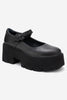 ORINA Black Genuine Leather Thick-Soled Women's Casual Shoes