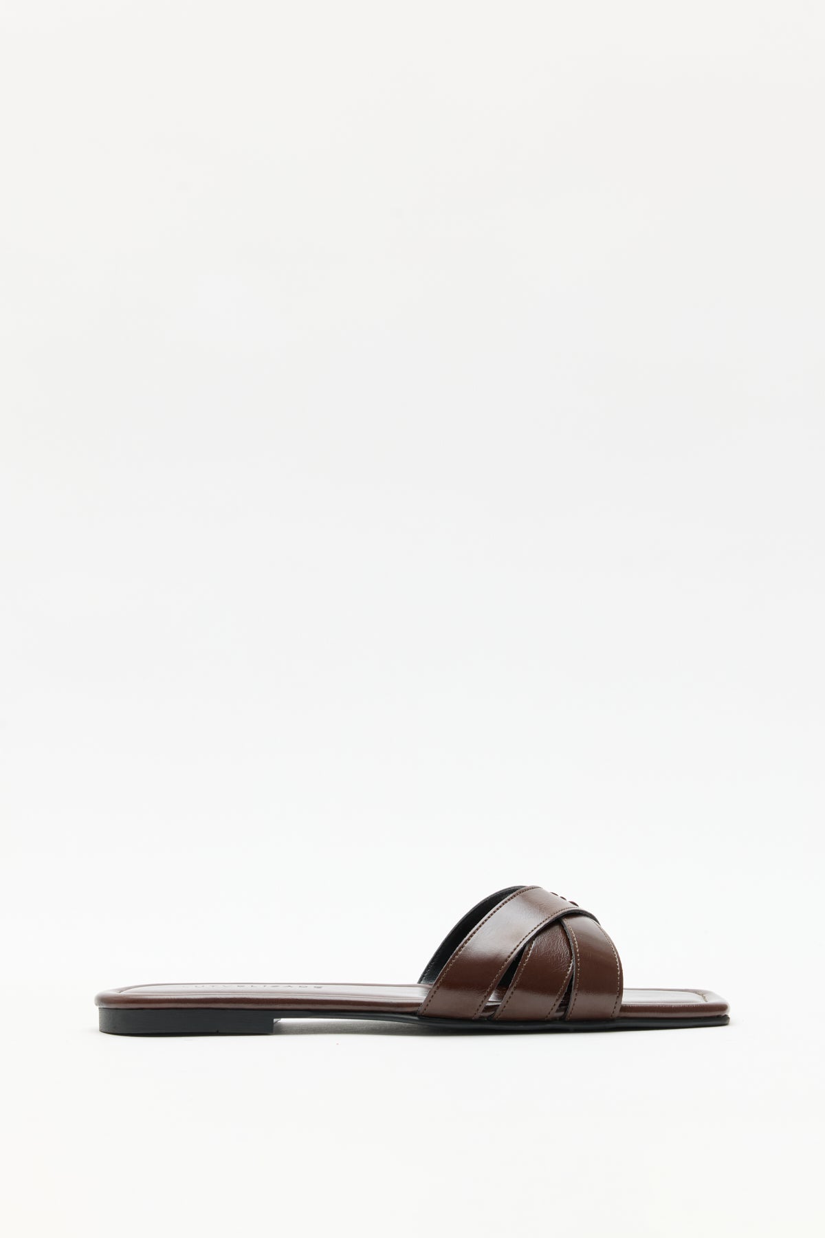 Minimal Cross-Strap Bitter Brown Women's Slippers
