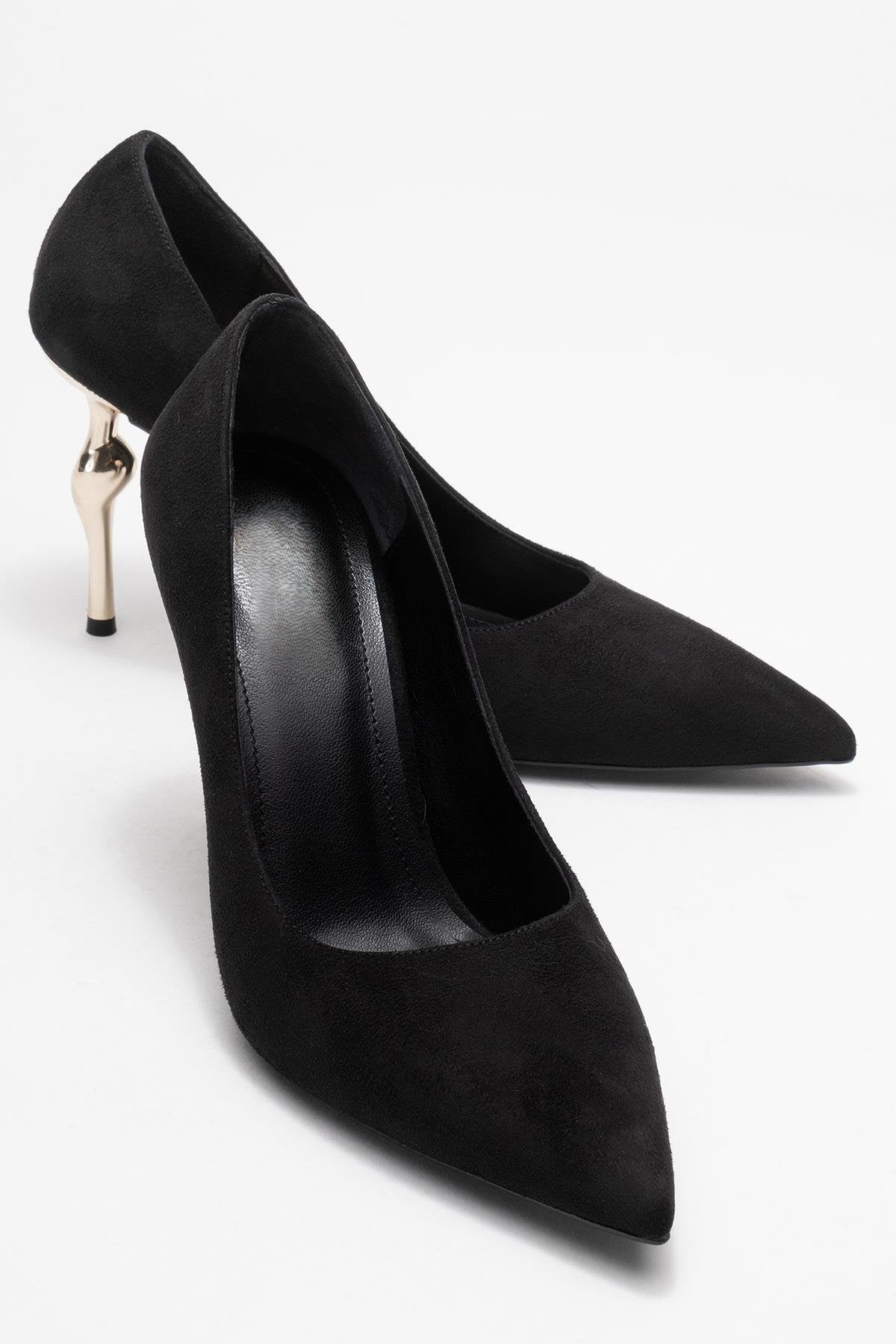 HUDSON Black Suede Women's High-Heel Shoes