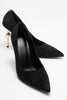 HUDSON Black Suede Women's High-Heel Shoes