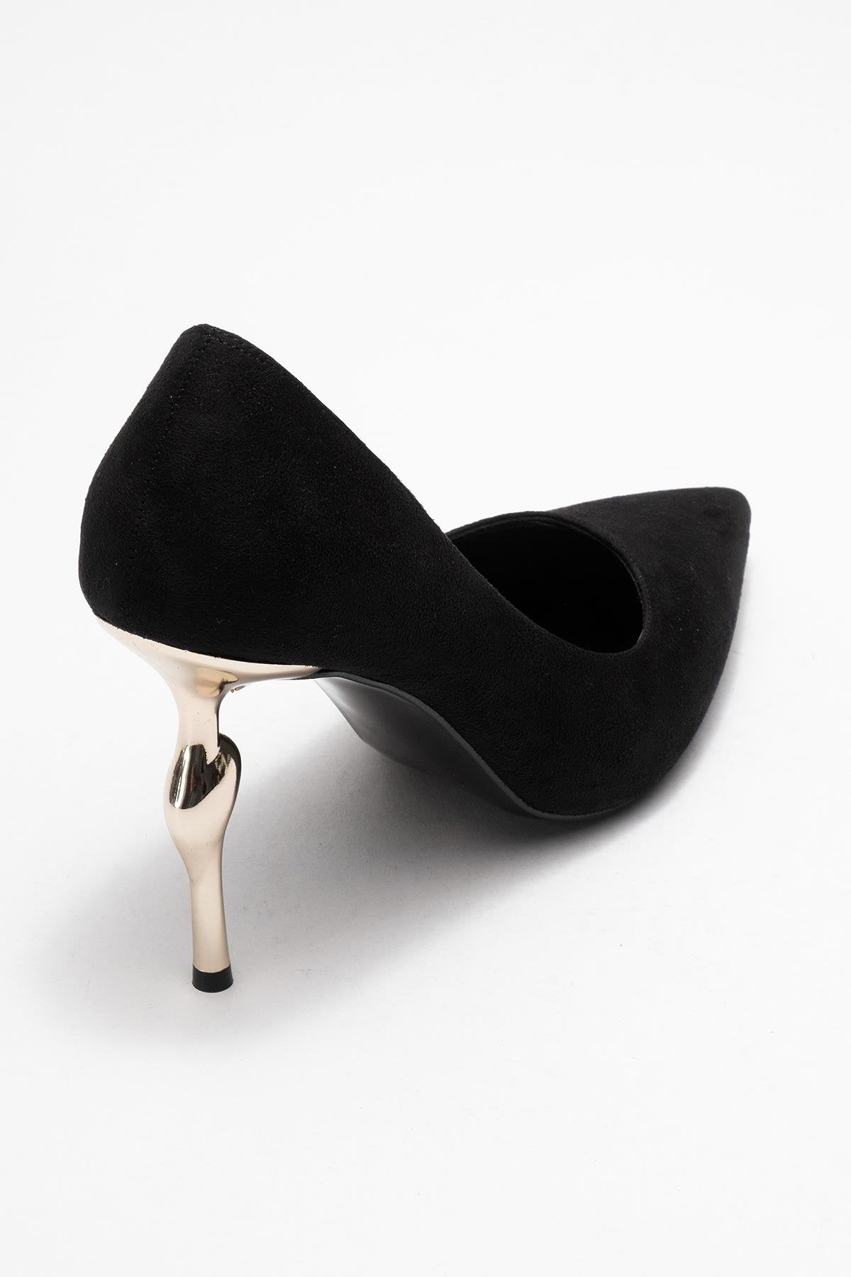 HUDSON Black Suede Women's High-Heel Shoes