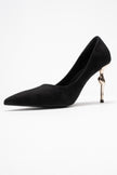 HUDSON Black Suede Women's High-Heel Shoes