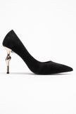 HUDSON Black Suede Women's High-Heel Shoes
