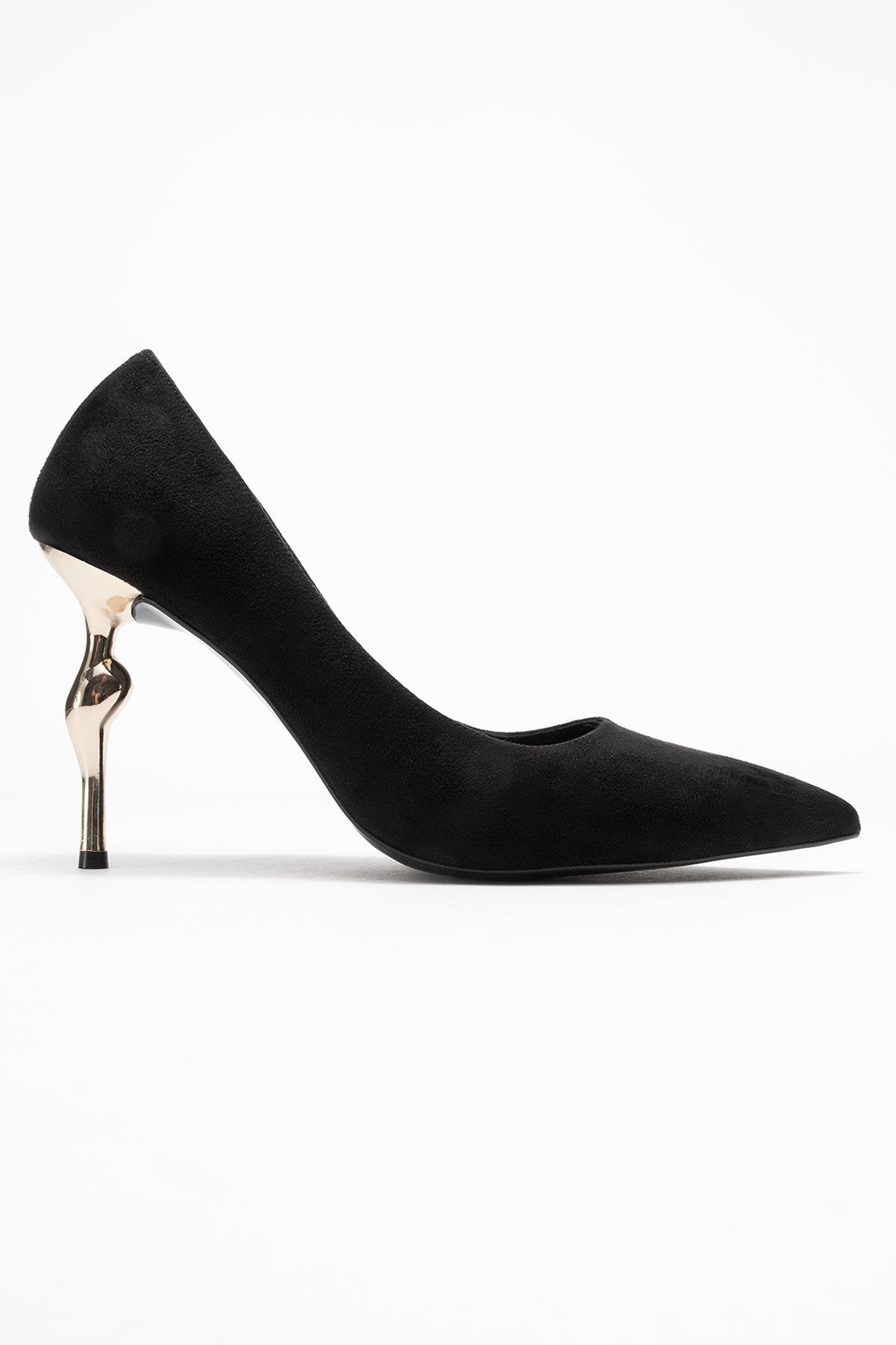 HUDSON Black Suede Women's High-Heel Shoes