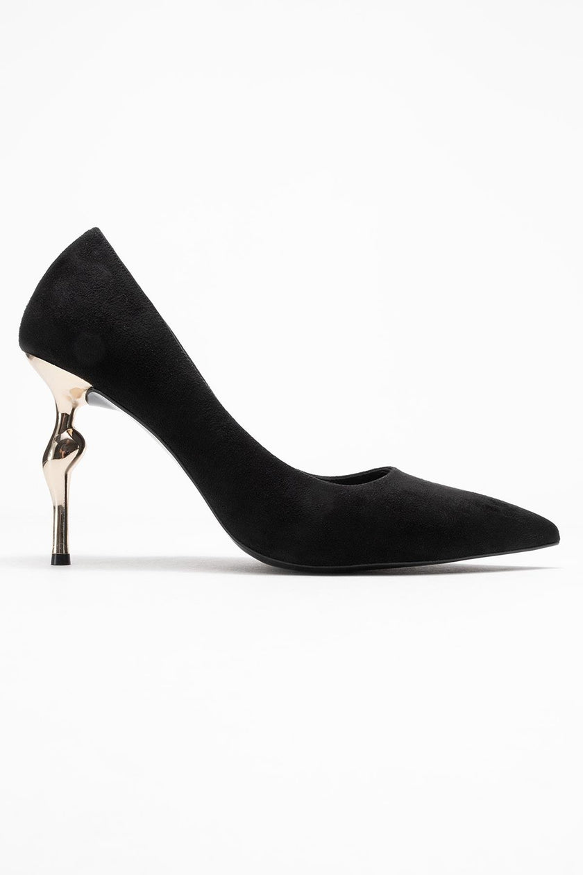 HUDSON Black Suede Women's High-Heel Shoes