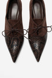 MEDLEY Brown Suede-Style Patterned Lace-Up Stiletto Heels